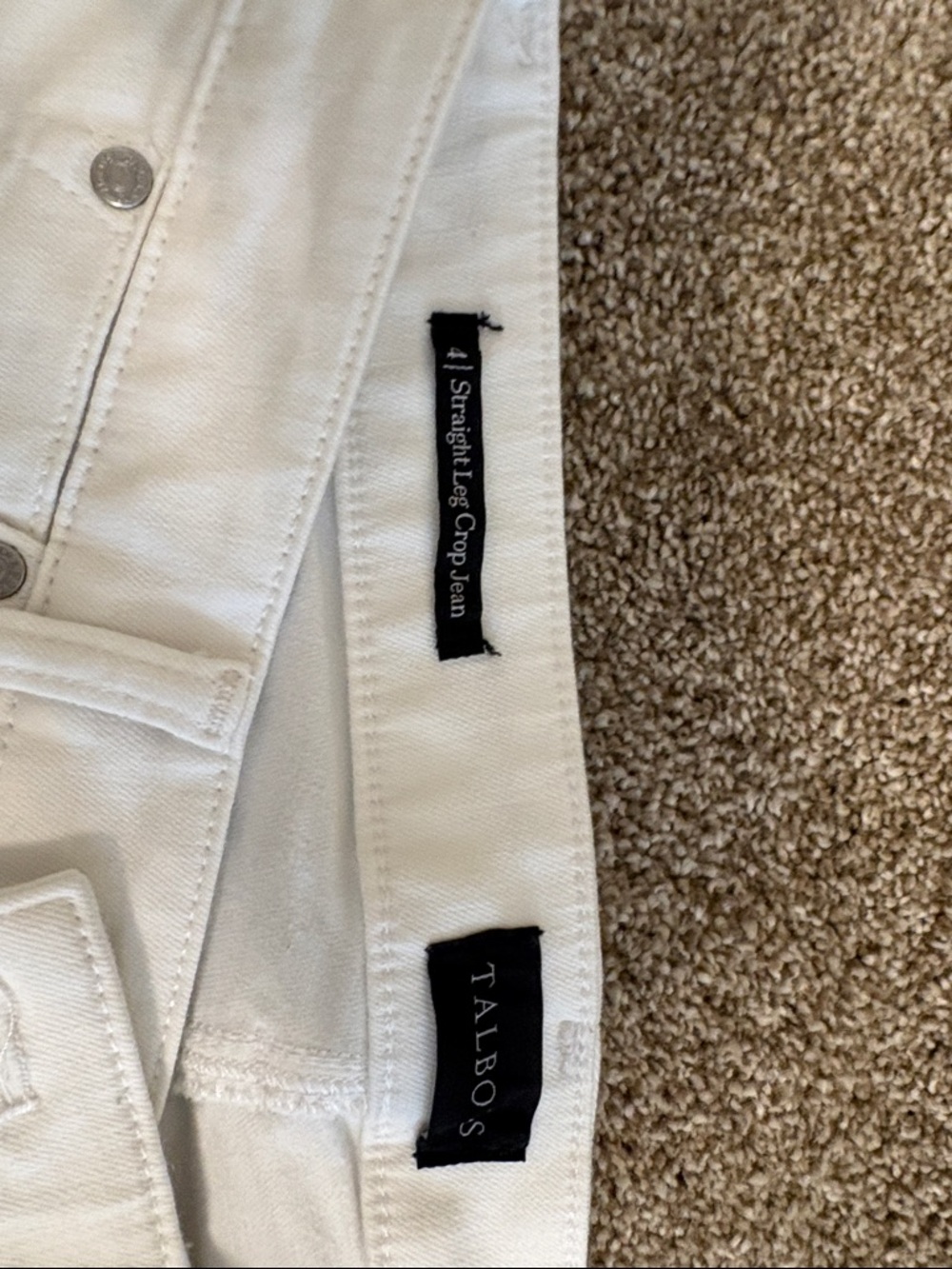 Talbots White Straight Leg Crop Jeans, sz 4